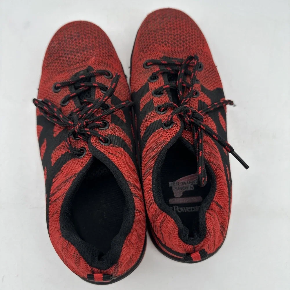 RED‎ WING Safety Steel Toe Black/Red Work Shoes Size 37/ US 6.5-7 EUC